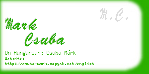mark csuba business card