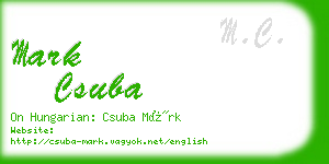 mark csuba business card